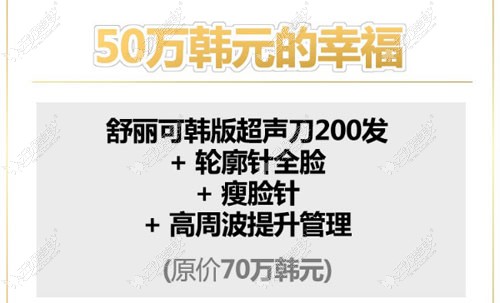 韩国首尔丽格面部除皱3000元